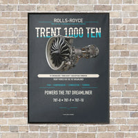 Thumbnail for TRENT 1000 TEN vertical canvas print - framed - gray background
