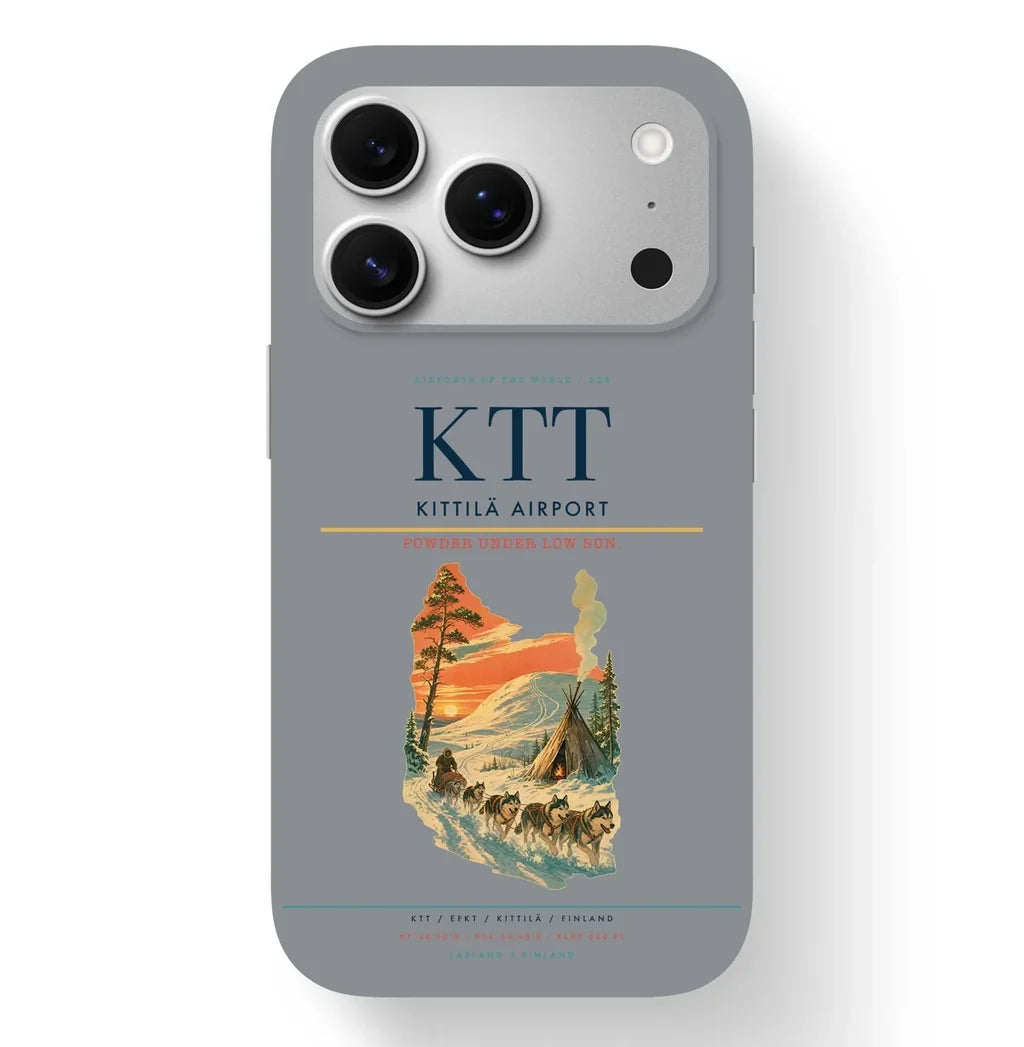 Kittilä Airport (KTT) design on gray iPhone 17 Pro MagSafe case