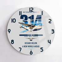 Thumbnail for Boeing 314 Clipper design on light gray no frame wall clock
