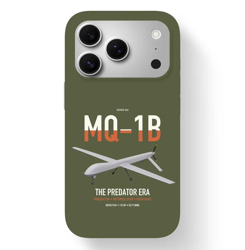 MQ-1B Predator design on green army magsafe iphone case, for iPhone 17 Pro