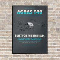 Thumbnail for DJI Agras T40 vertical canvas print - framed - gray background