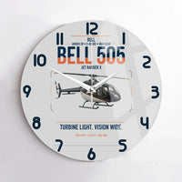 Thumbnail for Bell 505 Jet Ranger X design on light gray no frame wall clock