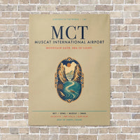 Thumbnail for Muscat International Airport MCT vertical canvas print - no frame - beige background
