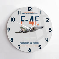 Thumbnail for F-4E Phantom II Two Engines One Thunder design on light gray no frame wall clock