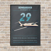 Thumbnail for Bombardier Learjet 29 vertical canvas print - framed - gray background