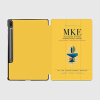 Thumbnail for Milwaukee Mitchell International Airport (MKE) design on yellow samsung tablet tablet case