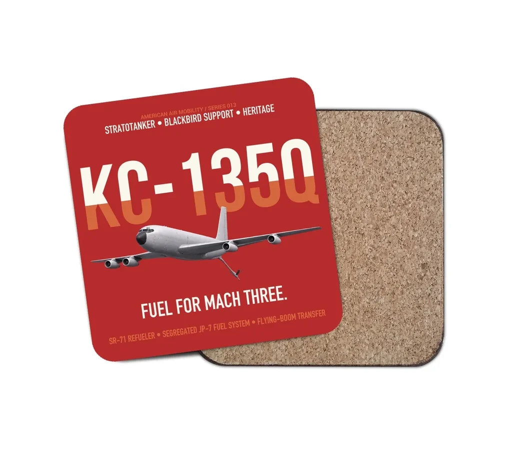 KC-135Q Blackbird Tanker design on red 1 piece coaster