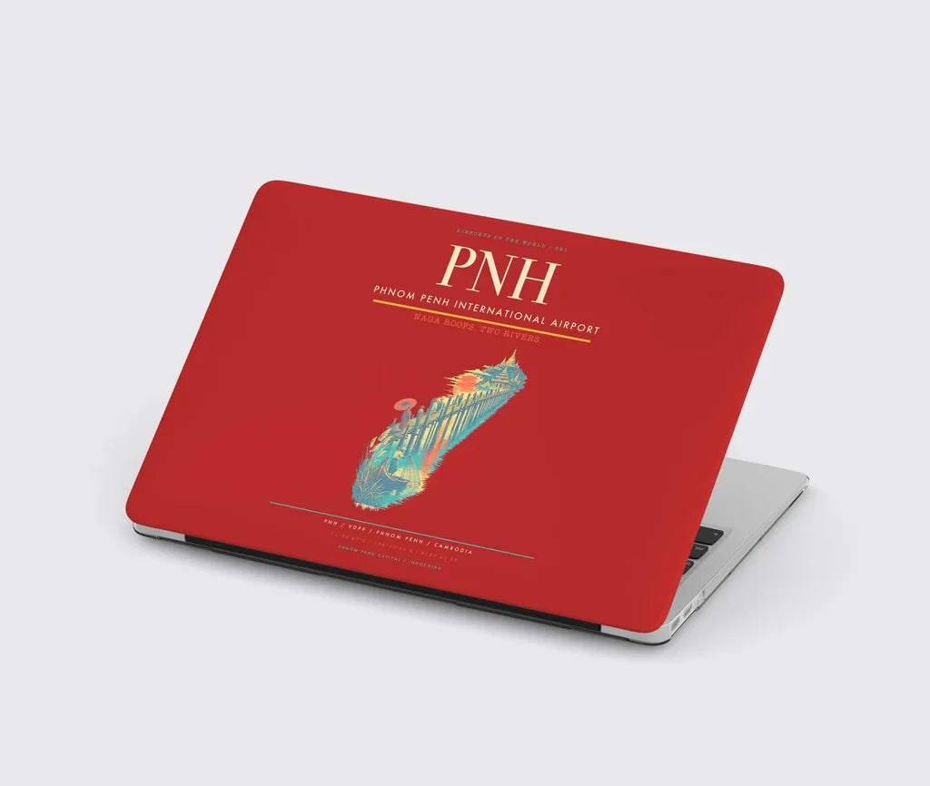 Phnom Penh International Airport (PNH) design on red MacBook case