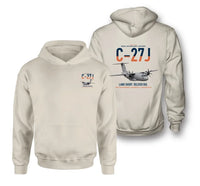 Thumbnail for C-27J Spartan design on khaki double-side hoodie, double-side print
