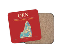 Thumbnail for Ahmed Ben Bella Airport (ORN) design on red 1 piece coaster