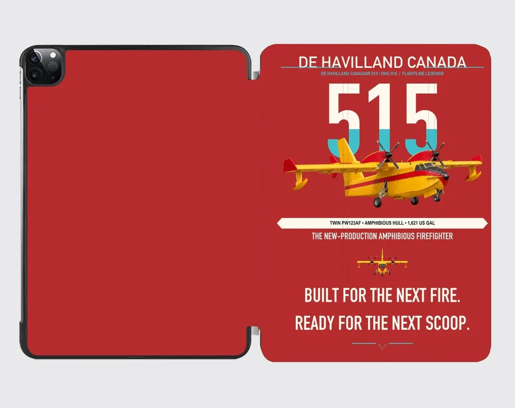 De Havilland Canadair 515 design on red ipad tablet case