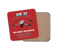Thumbnail for DJI Air 3S design on red 1 piece coaster