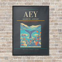 Thumbnail for Akureyri Airport AEY - Canvas Framed - Gray