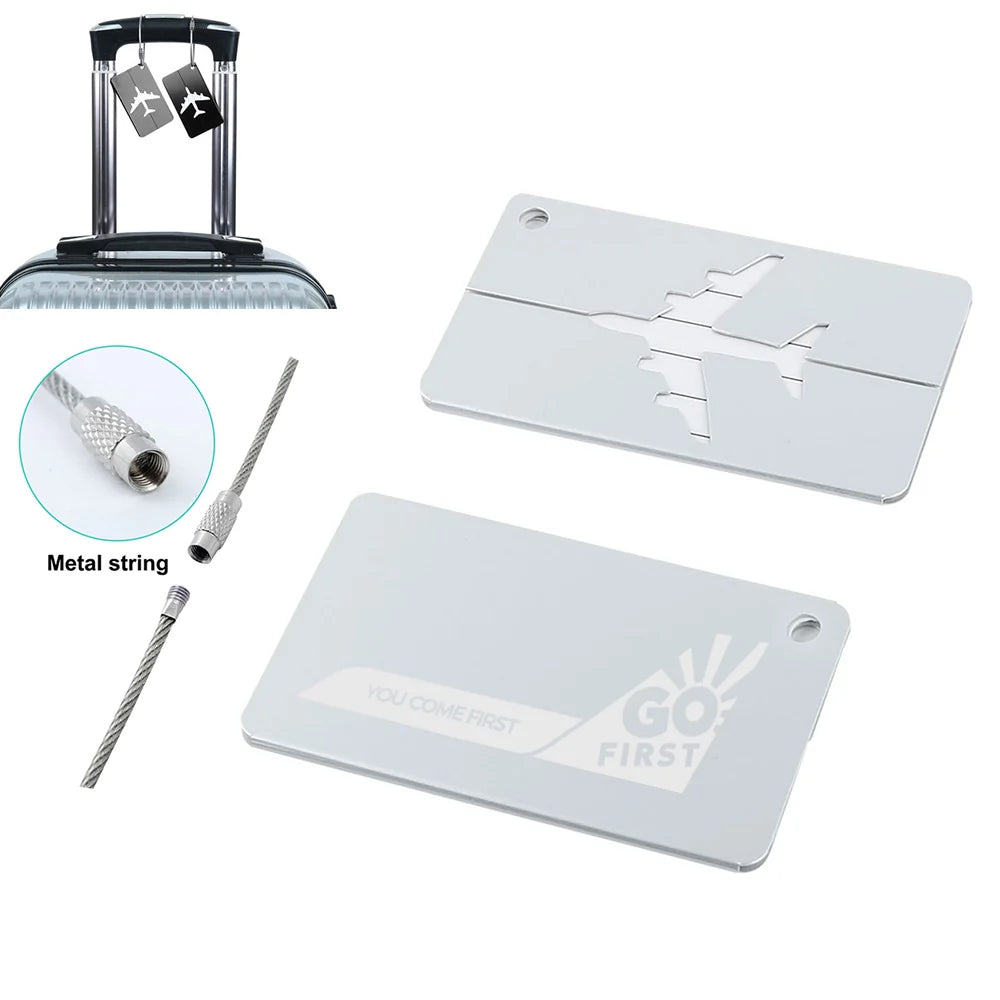 Go First Aluminum Luggage tag in silver