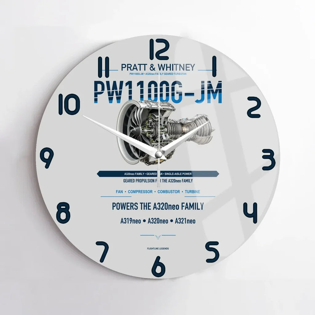 PW1100G-JM design on light gray no frame wall clock