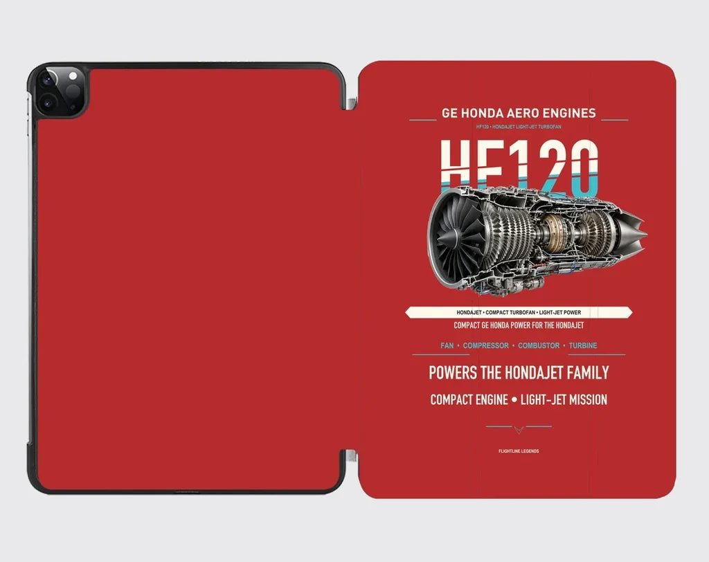 HF120 design on red ipad tablet case
