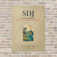 Thumbnail for Sendai Airport SDJ vertical canvas print - no frame - beige background