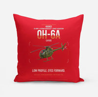 Thumbnail for Hughes OH-6A Cayuse design on red pillow
