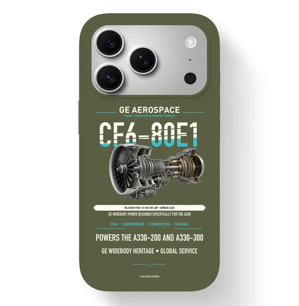 CF6-80E1 Case design on green army iphone case