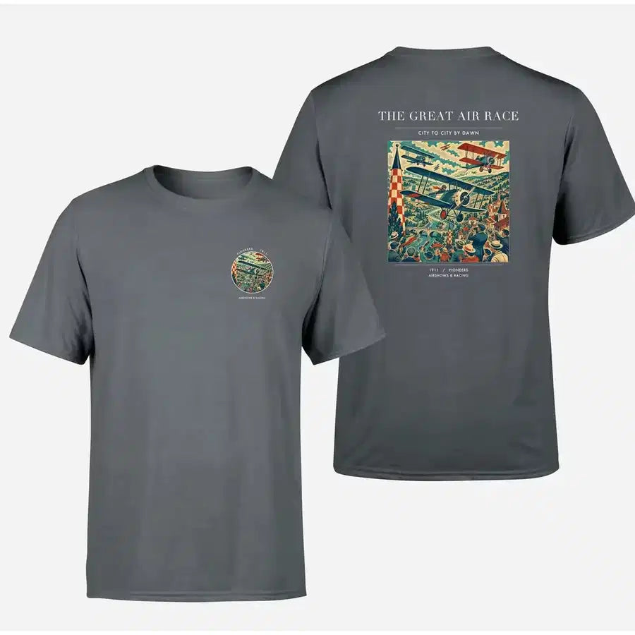 VINTAGE G4003 - The Great Air Race - Double-Side T-Shirt design on gray double side t shirt