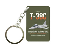 Thumbnail for T-38C Talon design on green army designed key chain, double-side print