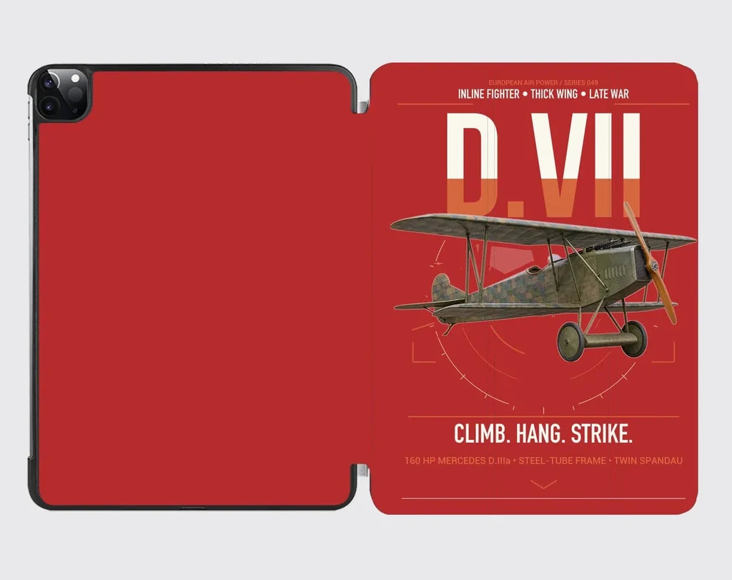 Fokker D.VII design on red ipad tablet case