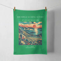 Thumbnail for VINTAGE G4475 - The Ridge Soaring Sunset - Designed Towels design on green