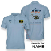 Thumbnail for MBB BO 105P PAH-1 design on light blue+name double-side polo t-shirt, double-side print