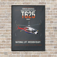 Thumbnail for Turkish Aerospace T625 Gökbey vertical canvas print - framed - gray background