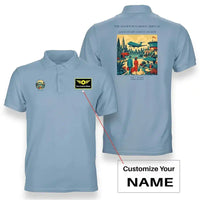Thumbnail for VINTAGE G4371 - The Rooftop Garden Arrival - Double-Side Polo T-Shirt design on lightblue+name