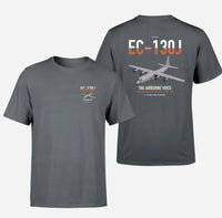 Thumbnail for EC-130J Commando Solo III design on gray double-side t-shirt, double-side print