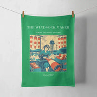 Thumbnail for VINTAGE G4429 - The Windsock Maker - Designed Towels design on green