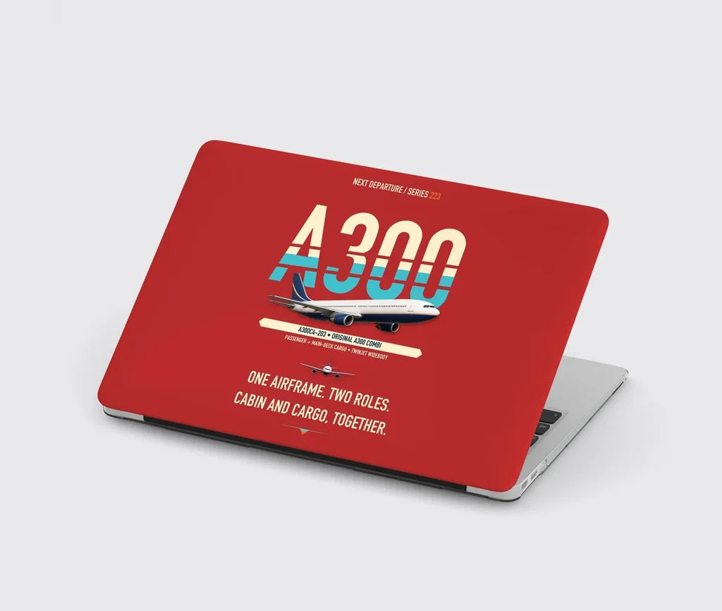 Airbus A300C4-203 design on red MacBook case