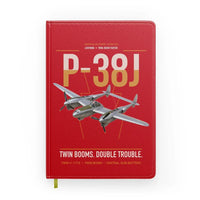 Thumbnail for P-38J Lightning design on red notebook