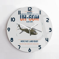 Thumbnail for Sikorsky UH-60M Black Hawk design on light gray no frame wall clock