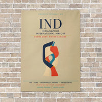 Thumbnail for Indianapolis International Airport IND vertical canvas print - no frame - beige background