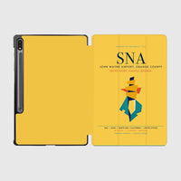 Thumbnail for John Wayne Airport, Orange County (SNA) design on yellow samsung tablet tablet case
