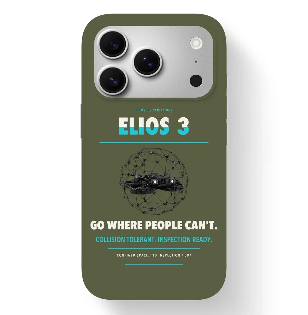 Flyability Elios 3 Case design on green army iphone case