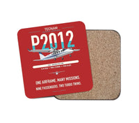 Thumbnail for Tecnam P2012 Traveller design on red 1 piece coaster
