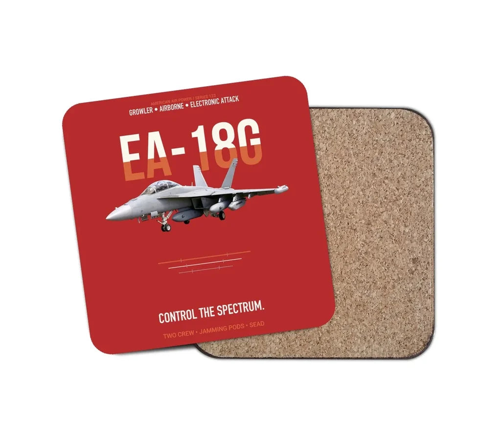 EA-18G Growler Control The Spectrum design on red 1 piece coaster