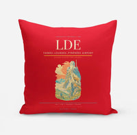 Thumbnail for Tarbes–Lourdes–Pyrénées Airport (LDE) design on red pillow