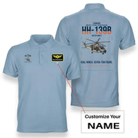 Thumbnail for Leonardo HH-139B design on light blue+name double-side polo t-shirt, double-side print