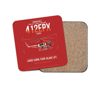 Thumbnail for SUBARU Bell 412EPX design on red 1 piece coaster