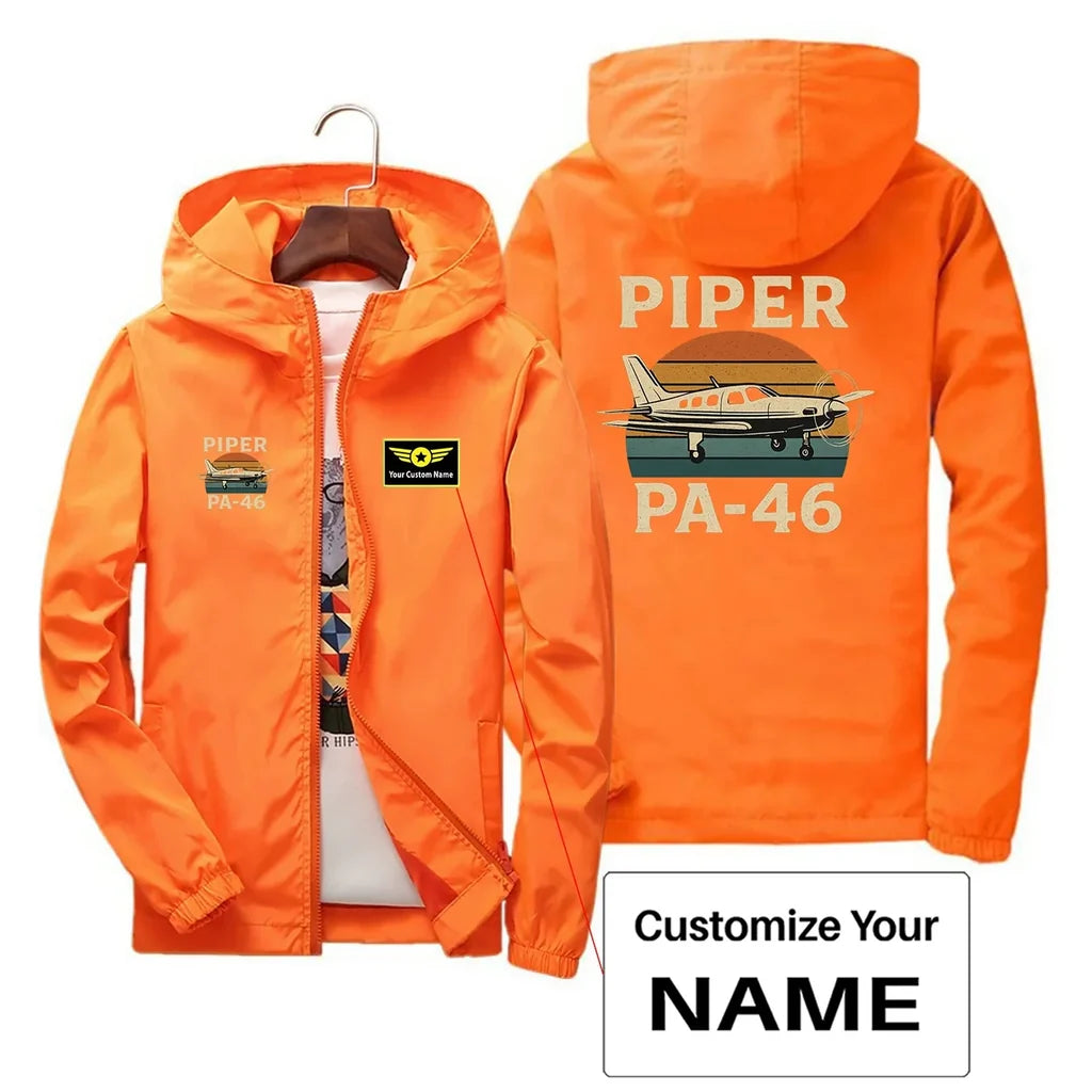 Customisable Retro Piper PA-46 Windbreaker - view 7