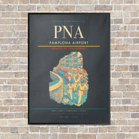 Thumbnail for Pamplona Airport PNA vertical canvas print - framed - gray background