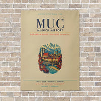 Thumbnail for Munich Airport MUC vertical canvas print - no frame - beige background