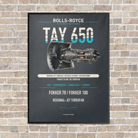 Thumbnail for TAY 650 vertical canvas print - framed - gray background