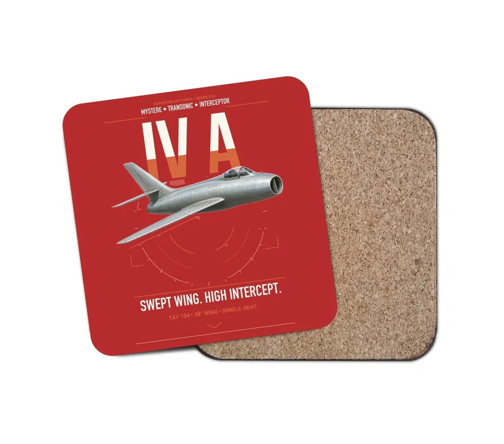 Dassault Mystère IV A design on red 1 piece coaster