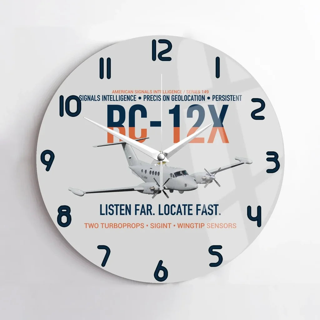 RC-12X Guardrail Signals From Above design on light gray no frame wall clock