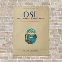 Thumbnail for Oslo Airport Gardermoen OSL vertical canvas print - no frame - beige background
